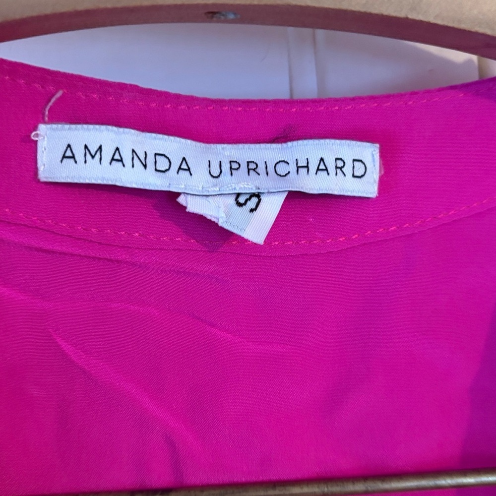 Amanda Uprichard Hot Pink Silk Blouse size Small - Picture 2 of 6